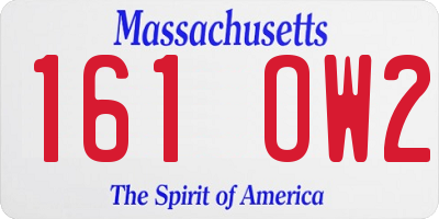MA license plate 161OW2