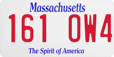 MA license plate 161OW4