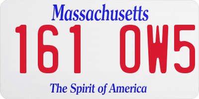 MA license plate 161OW5