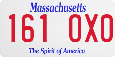 MA license plate 161OX0