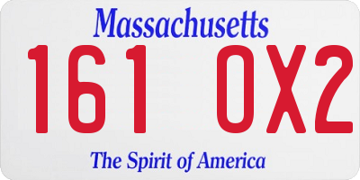 MA license plate 161OX2