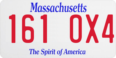 MA license plate 161OX4