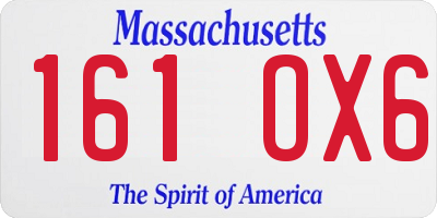 MA license plate 161OX6