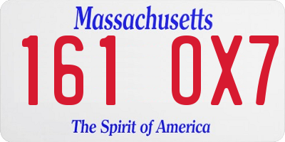 MA license plate 161OX7