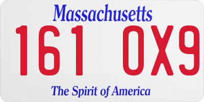MA license plate 161OX9