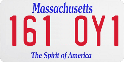 MA license plate 161OY1