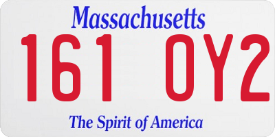 MA license plate 161OY2