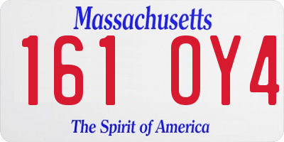MA license plate 161OY4