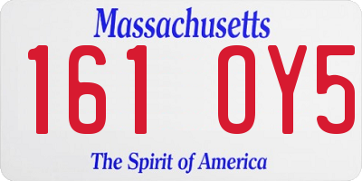 MA license plate 161OY5