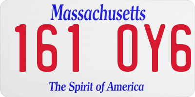 MA license plate 161OY6
