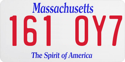 MA license plate 161OY7