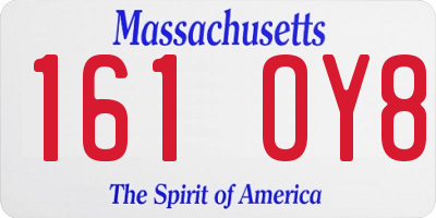 MA license plate 161OY8