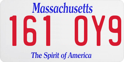 MA license plate 161OY9