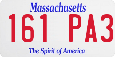 MA license plate 161PA3