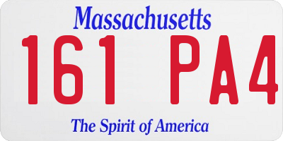 MA license plate 161PA4