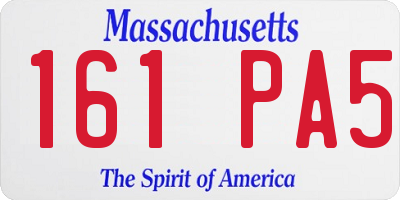 MA license plate 161PA5
