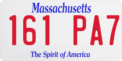 MA license plate 161PA7