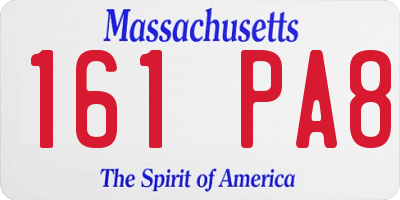 MA license plate 161PA8