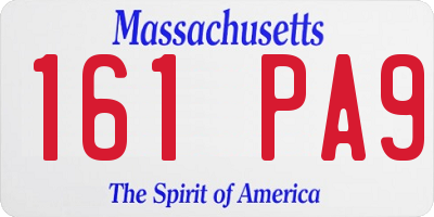 MA license plate 161PA9