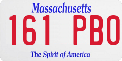 MA license plate 161PB0