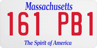 MA license plate 161PB1