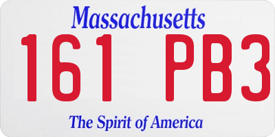MA license plate 161PB3