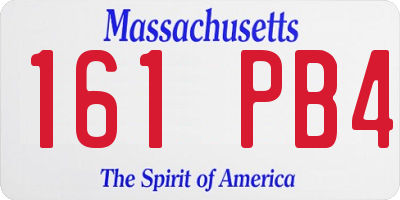 MA license plate 161PB4