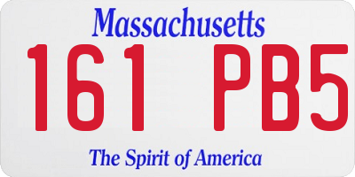 MA license plate 161PB5