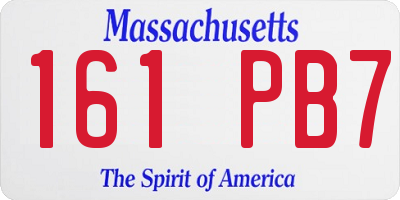 MA license plate 161PB7