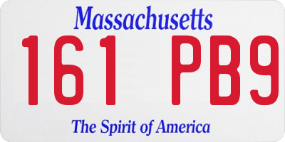 MA license plate 161PB9