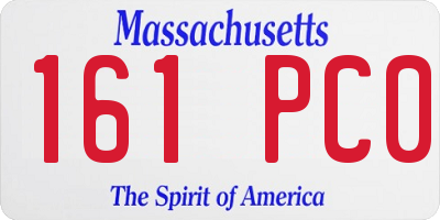 MA license plate 161PC0