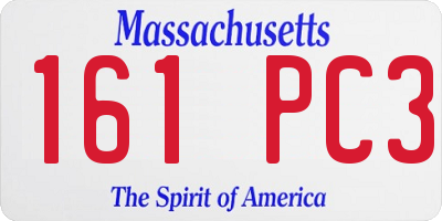 MA license plate 161PC3