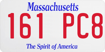 MA license plate 161PC8