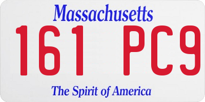 MA license plate 161PC9