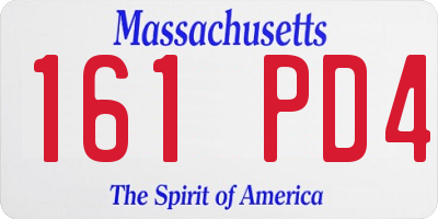 MA license plate 161PD4