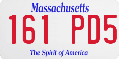 MA license plate 161PD5
