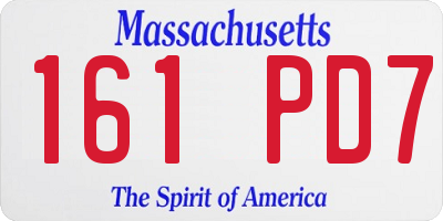 MA license plate 161PD7