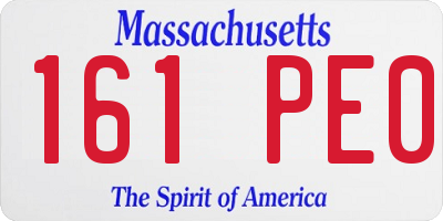 MA license plate 161PE0