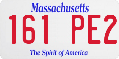 MA license plate 161PE2