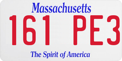 MA license plate 161PE3
