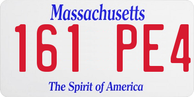 MA license plate 161PE4