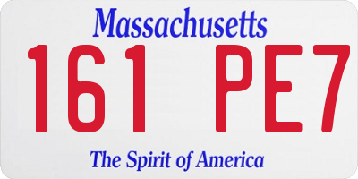 MA license plate 161PE7