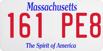 MA license plate 161PE8