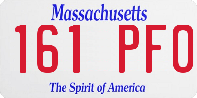 MA license plate 161PF0