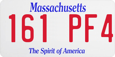 MA license plate 161PF4