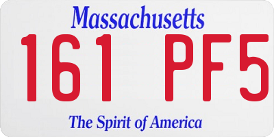 MA license plate 161PF5