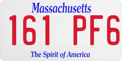 MA license plate 161PF6