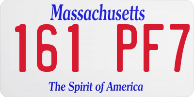 MA license plate 161PF7