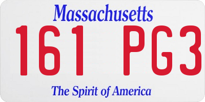 MA license plate 161PG3