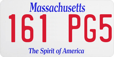 MA license plate 161PG5